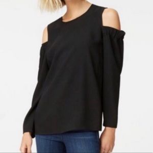 Club Monaco Black Cold Shoulder Blouse